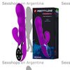 Vibrador con 3 motores y 3 puntos de vibración. Resistente al agua. Recarga USB
